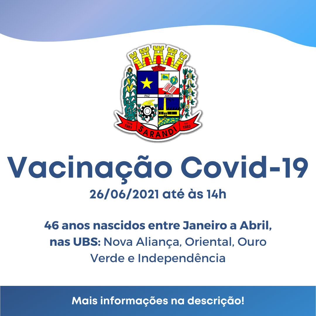 Comunicado Vacinação 26/06